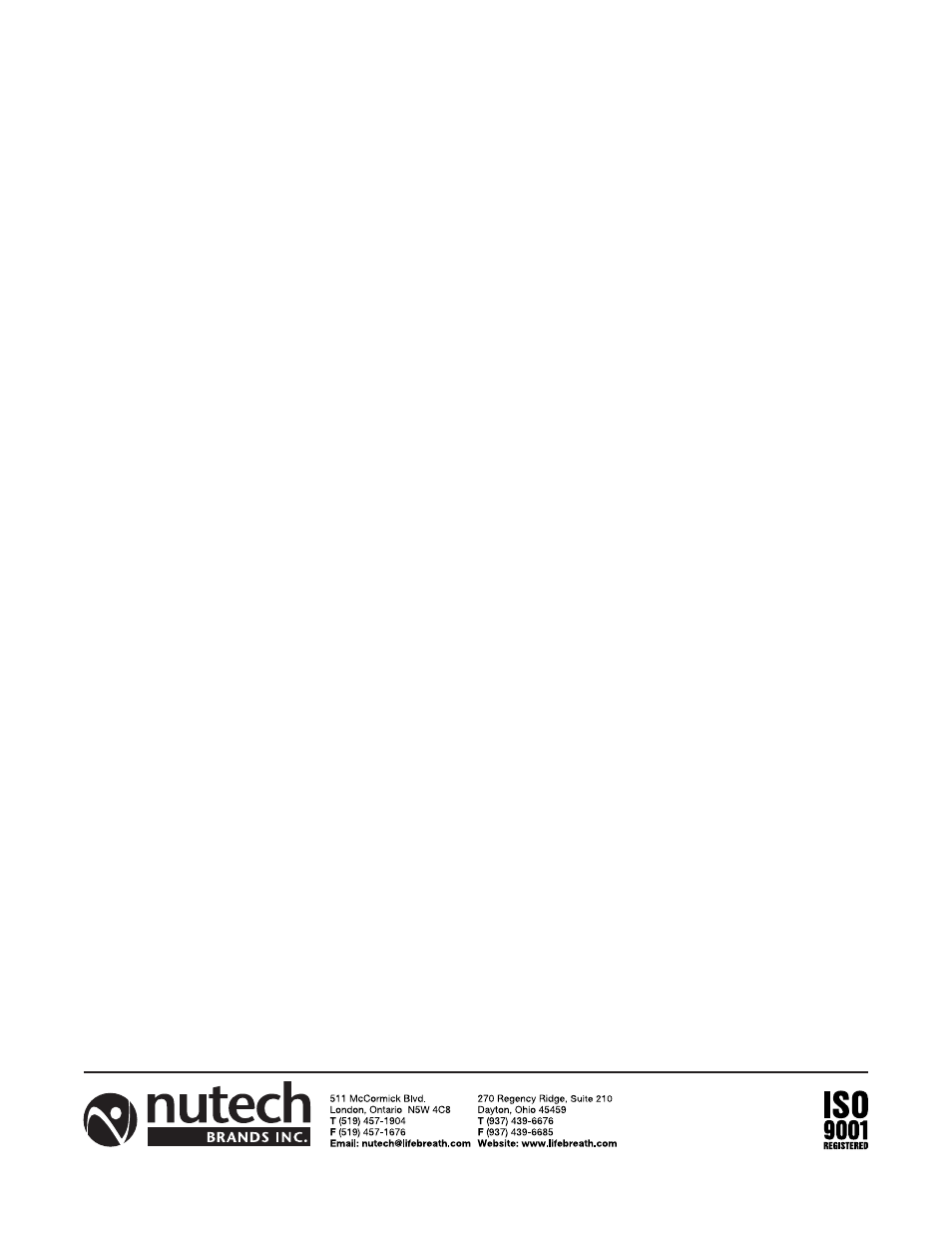 Lifebreath 2500EFD User Manual | Page 20 / 20