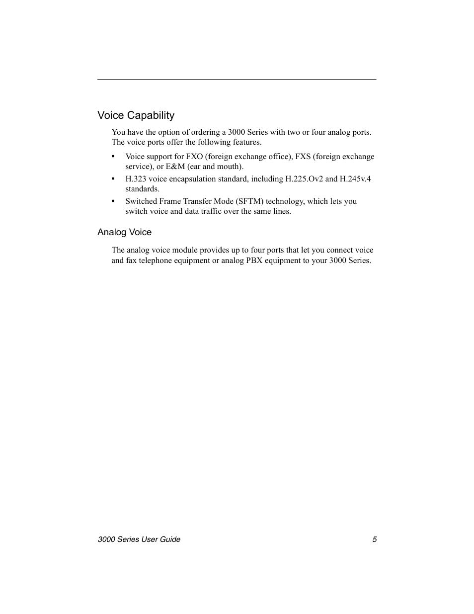 Voice capability | Nx Networks 3000 User Manual | Page 19 / 84