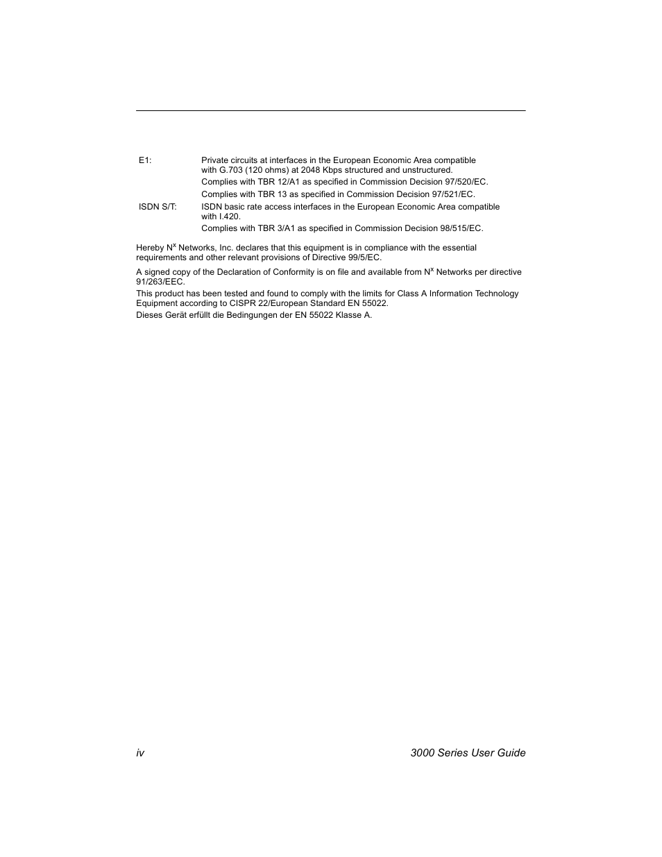 Nx Networks 3000 User Manual | Page 4 / 84