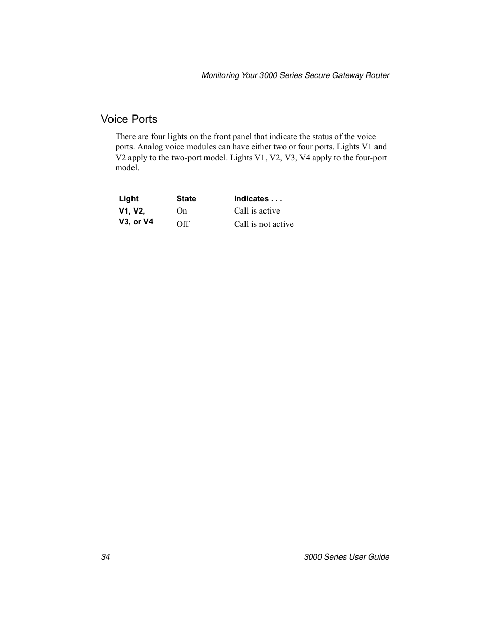 Voice ports | Nx Networks 3000 User Manual | Page 48 / 84