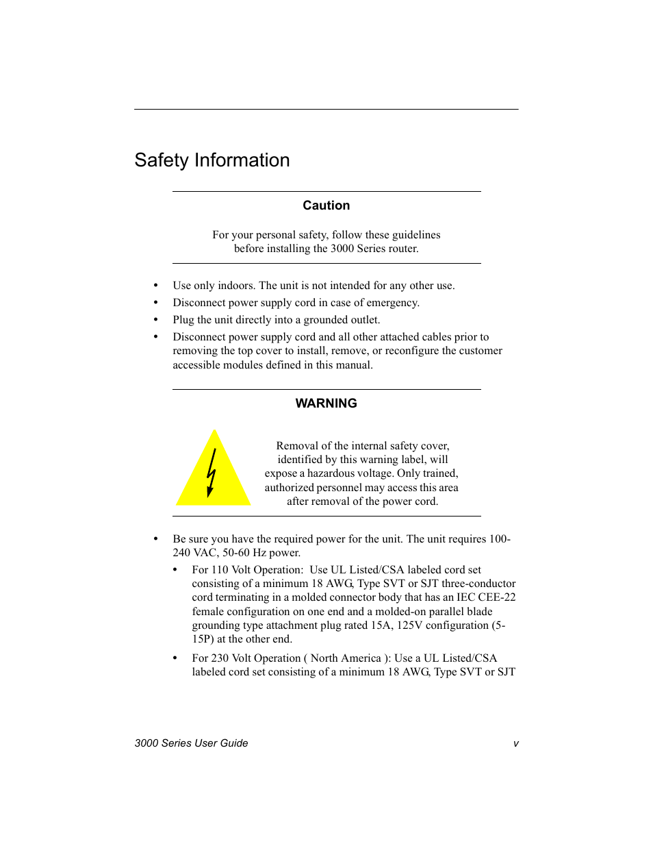 Safety information | Nx Networks 3000 User Manual | Page 5 / 84