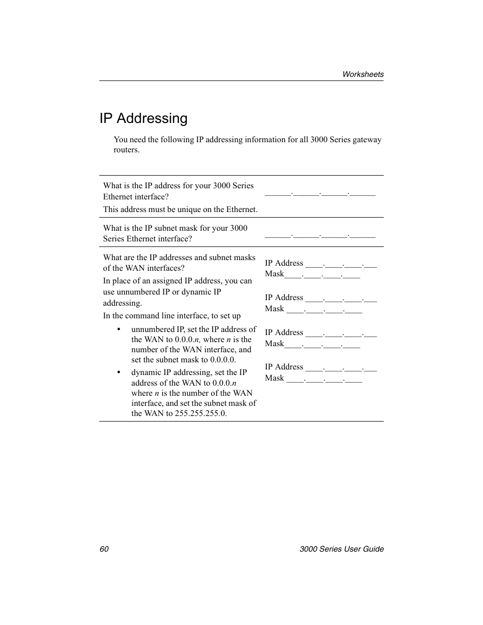 Ip addressing | Nx Networks 3000 User Manual | Page 74 / 84