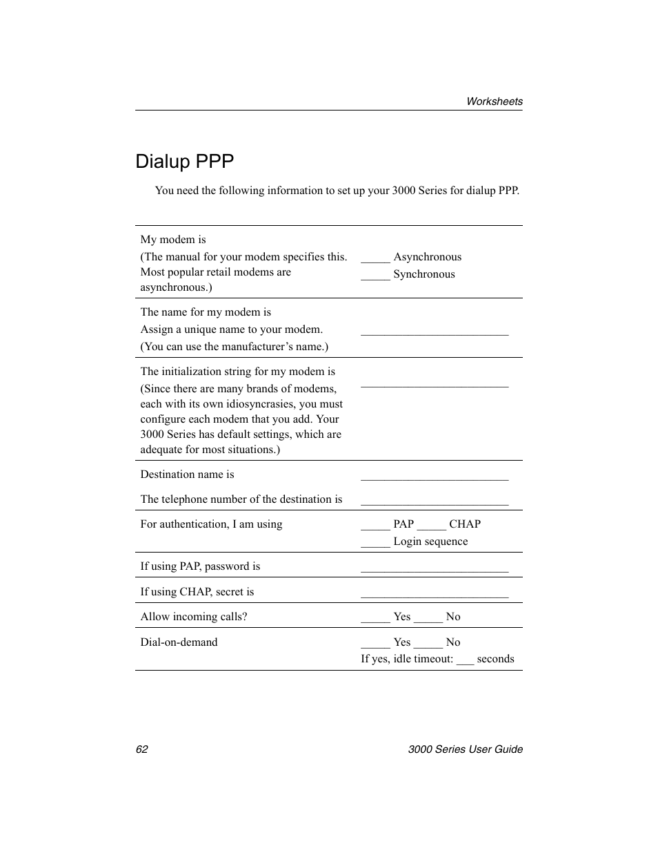 Dialup ppp | Nx Networks 3000 User Manual | Page 76 / 84