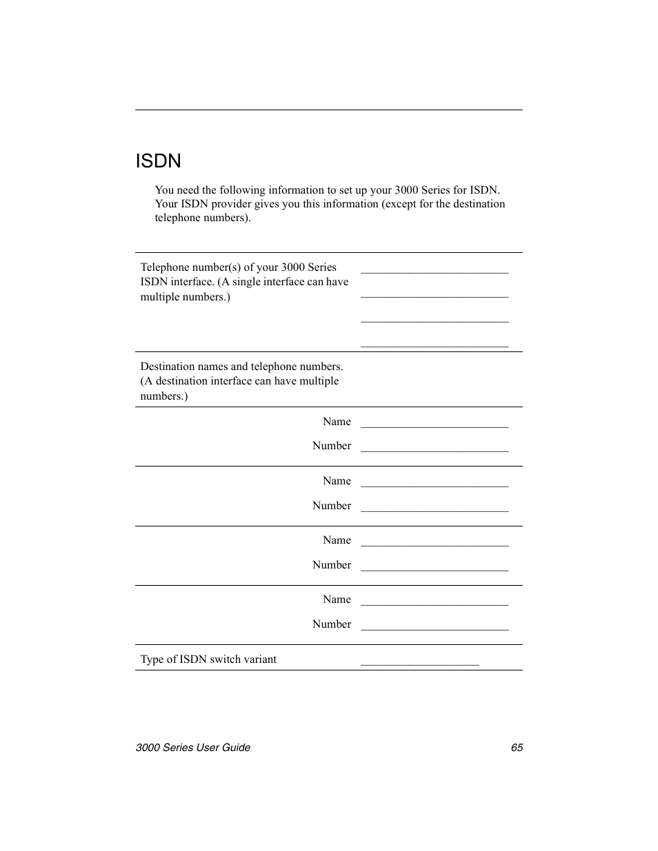 Isdn | Nx Networks 3000 User Manual | Page 79 / 84