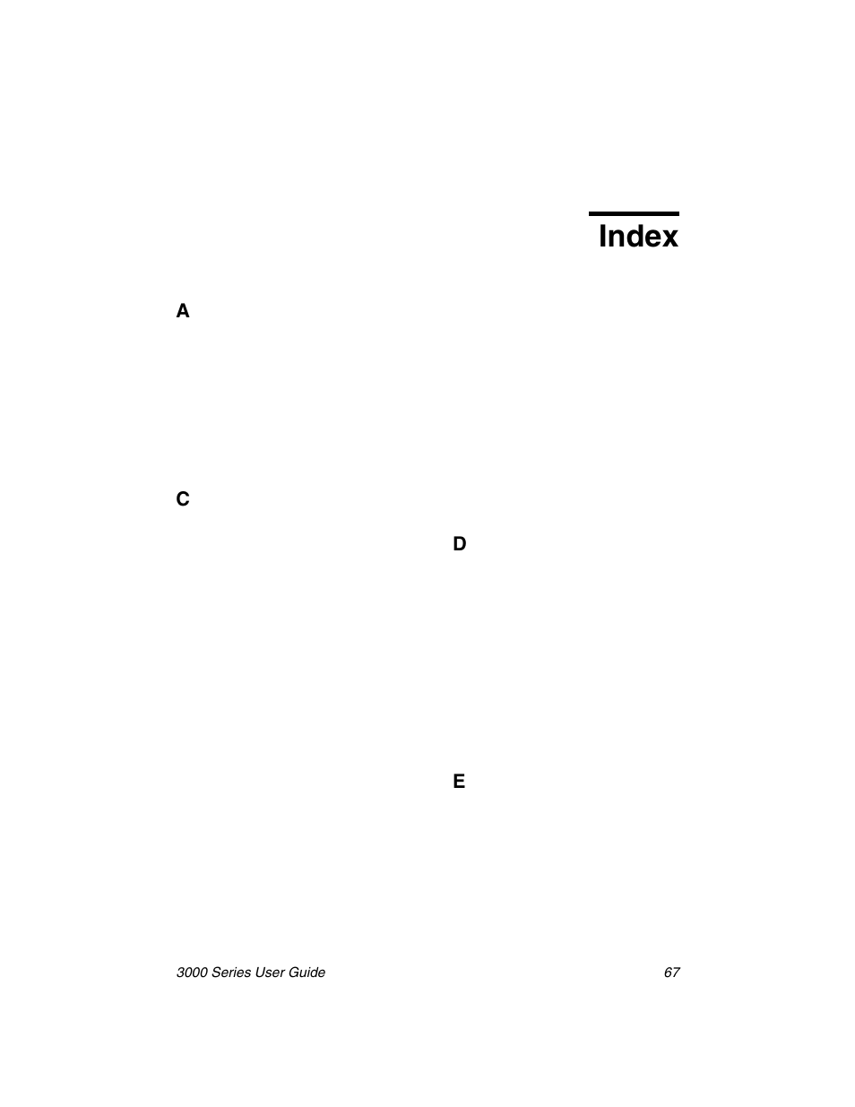 Index | Nx Networks 3000 User Manual | Page 81 / 84