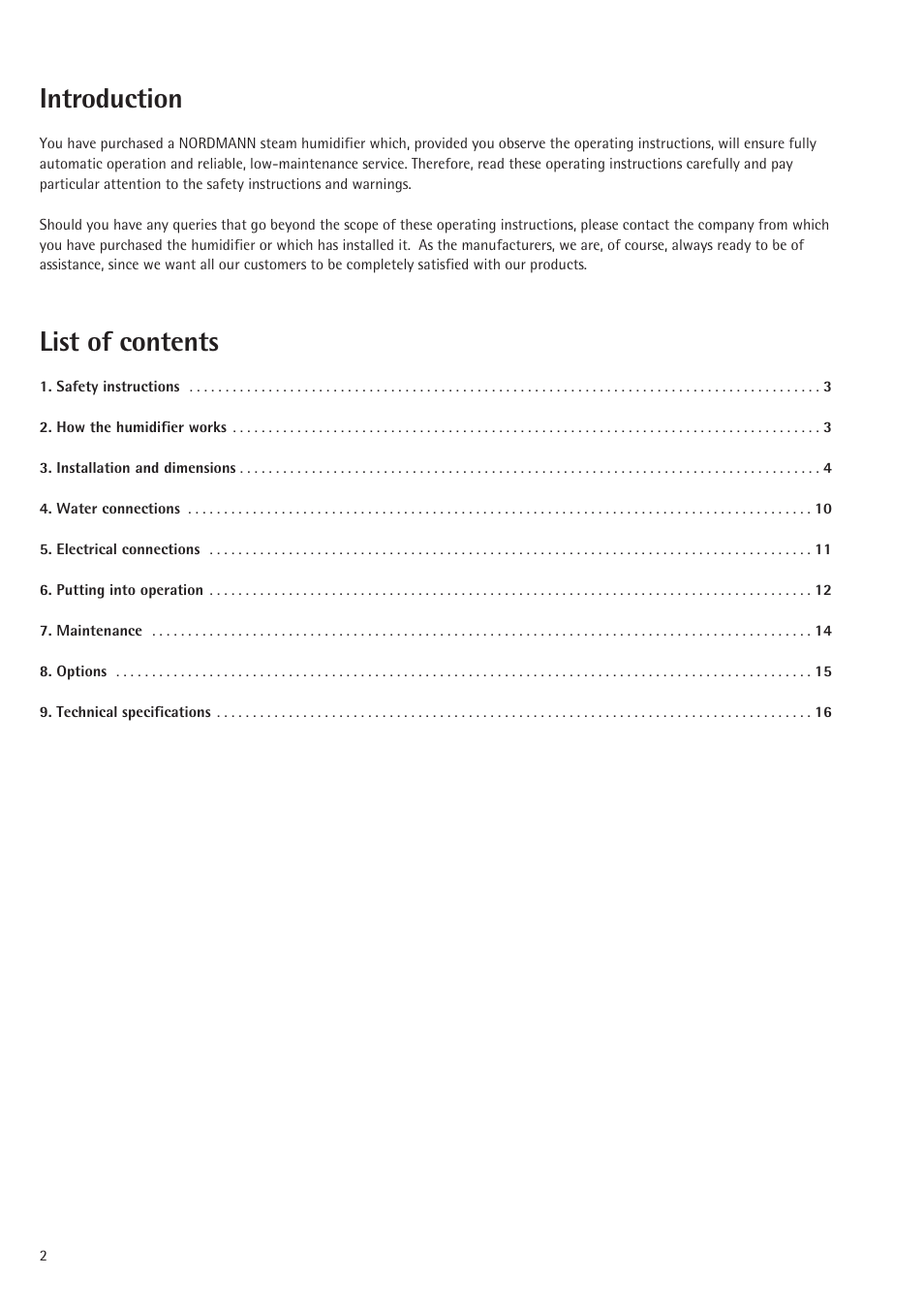 Introduction, List of contents | Nordmende 2401935EN0801 User Manual | Page 2 / 16