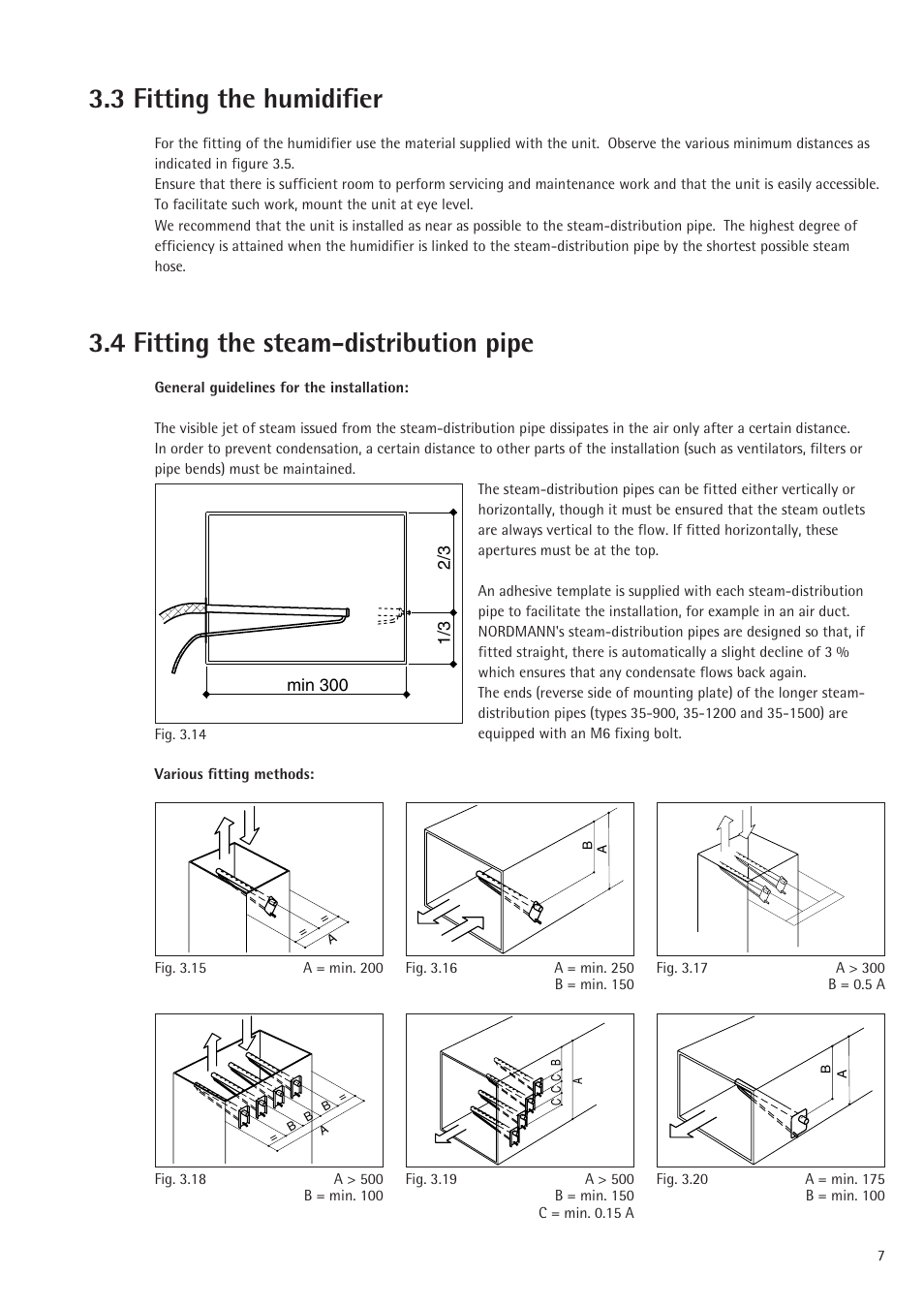 3 fitting the humidifier, 4 fitting the steam-distribution pipe | Nordmende 2401935EN0801 User Manual | Page 7 / 16