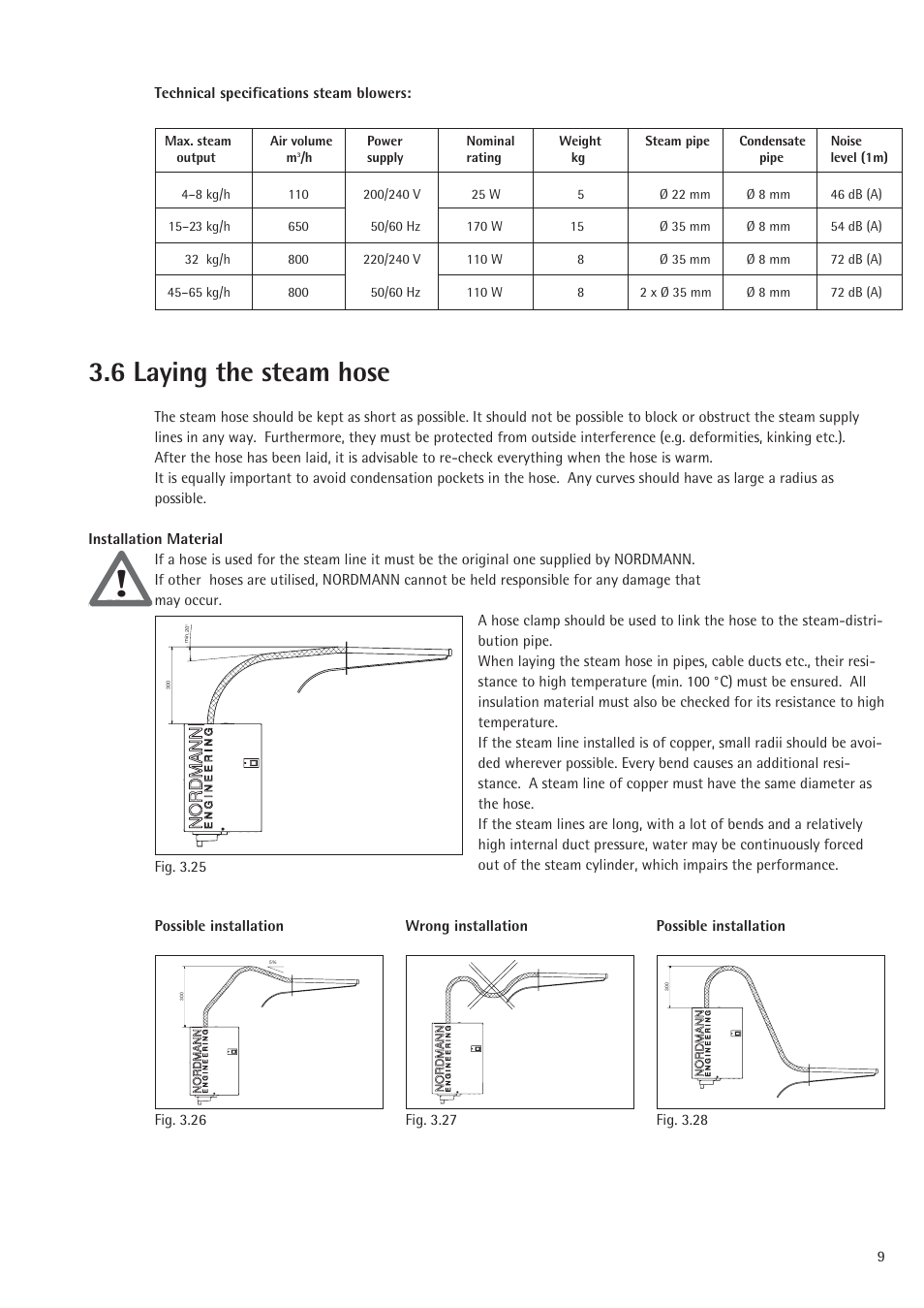 6 laying the steam hose | Nordmende 2401935EN0801 User Manual | Page 9 / 16