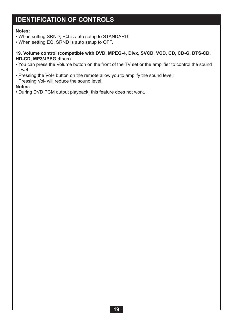 Identification of controls | NexxTech super slim divx/mpeg4 dvd player 1617008E User Manual | Page 21 / 33