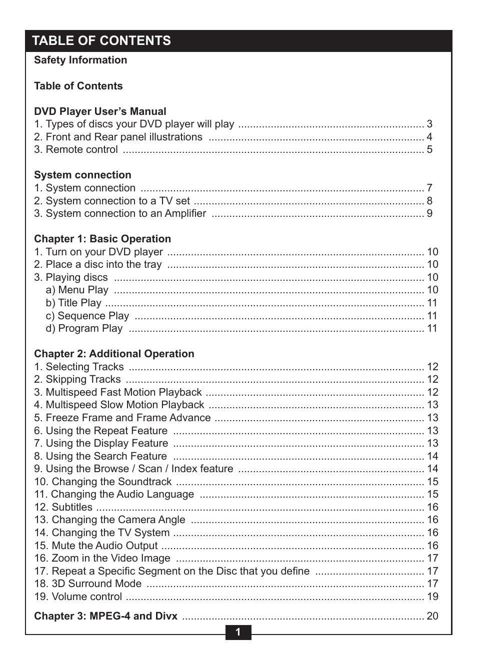 NexxTech super slim divx/mpeg4 dvd player 1617008E User Manual | Page 3 / 33
