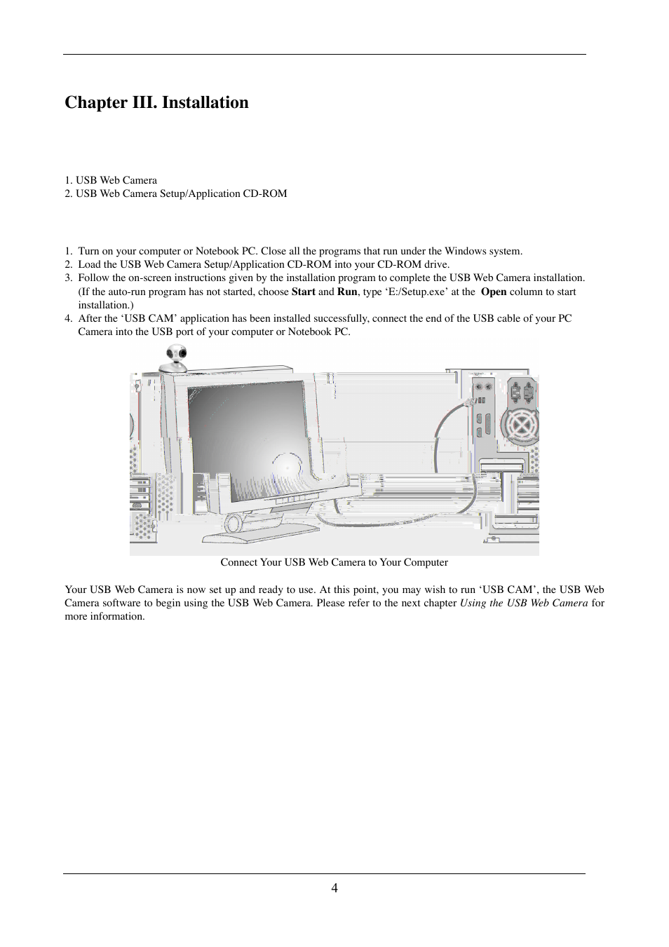 Chapter iii. installation | NexxTech USB Web Camera User Manual | Page 6 / 16