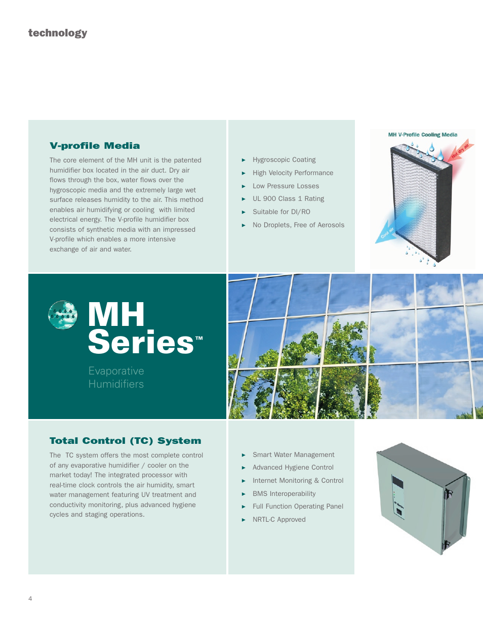 Mh series, Technology, Evaporative humidifiers | Nortec Industries MH Series User Manual | Page 4 / 8