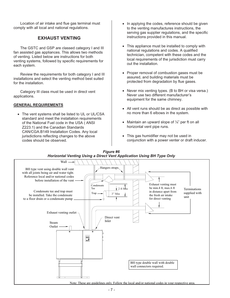 Electrical, Primary wiring, Exhaust venting | Nortec Industries GS Series User Manual | Page 11 / 78