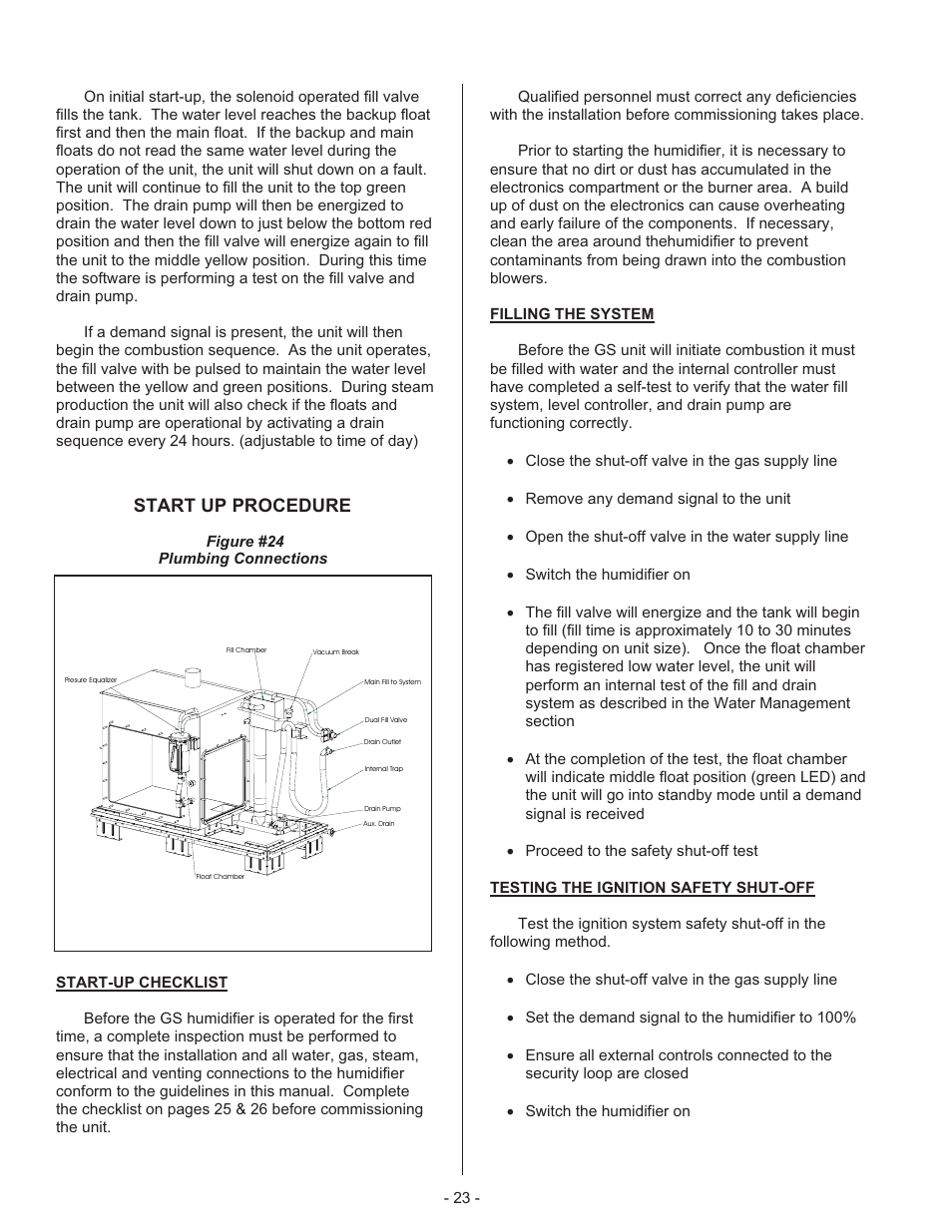 Start up procedure | Nortec Industries GS Series User Manual | Page 27 / 78