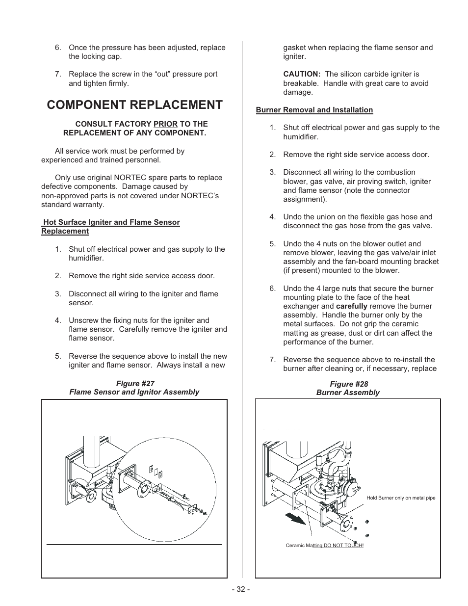 Component replacement | Nortec Industries GS Series User Manual | Page 36 / 78