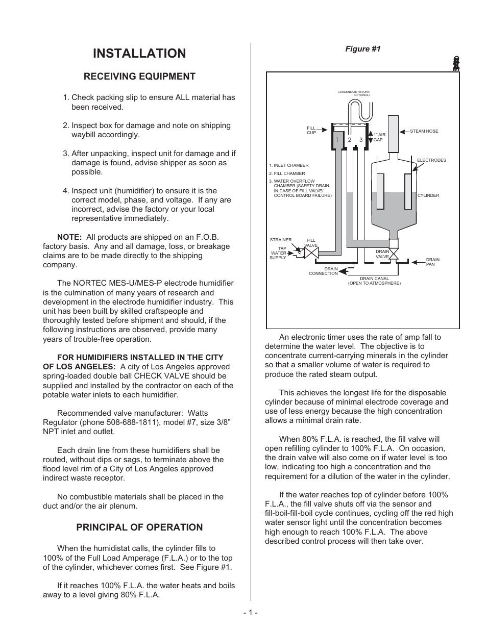 Installation, Receiving equipment, Principal of operation | Water supply and plumbing | Nortec Industries None User Manual | Page 3 / 20