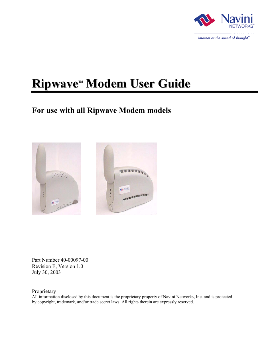 Navini Networks Ripwave 40-00097-00 User Manual | 41 pages