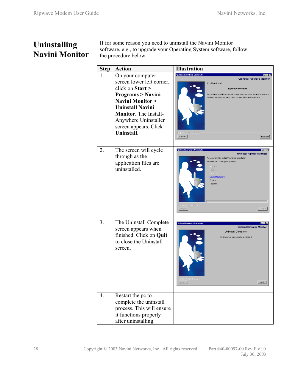 Uninstalling navini monitor, Illustration | Navini Networks Ripwave 40-00097-00 User Manual | Page 28 / 41