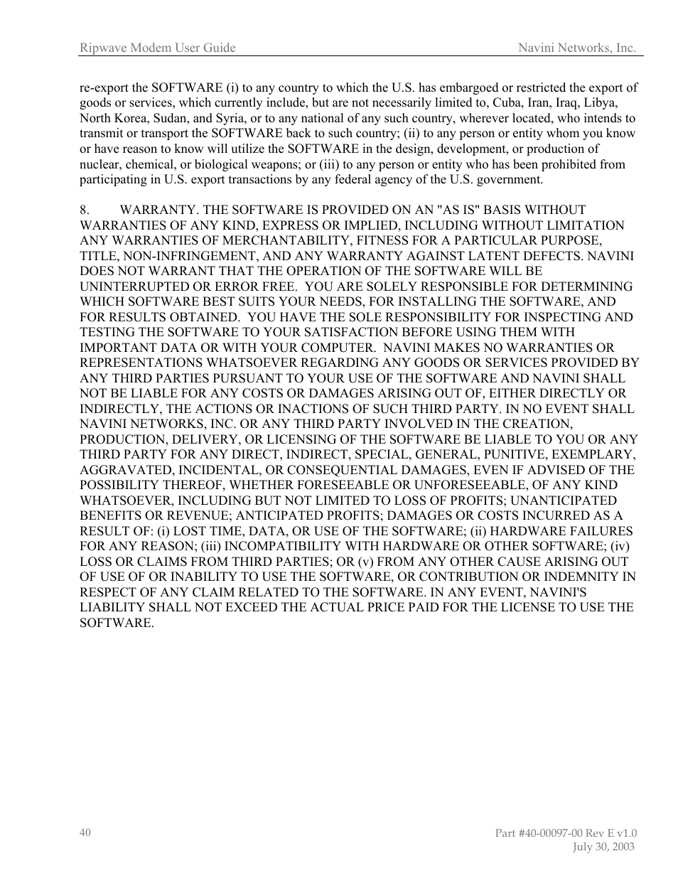 Navini Networks Ripwave 40-00097-00 User Manual | Page 40 / 41