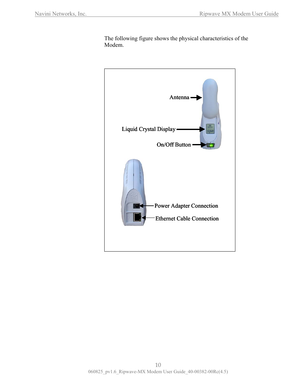 Physical characteristics | Navini Networks Ripwave MX User Manual | Page 10 / 42