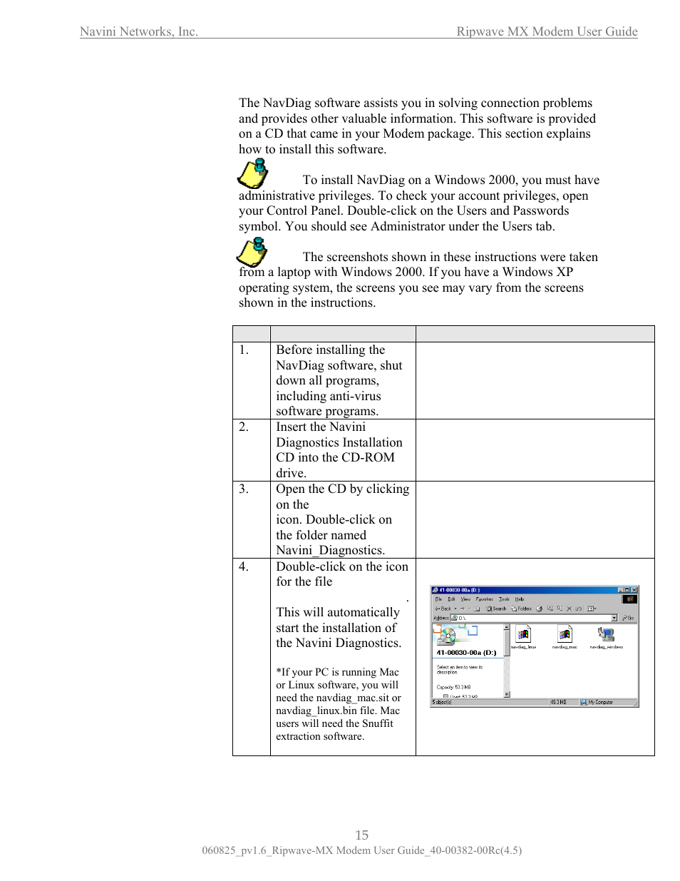 Installing navini diagnostics (navdiag), Illustration | Navini Networks Ripwave MX User Manual | Page 15 / 42