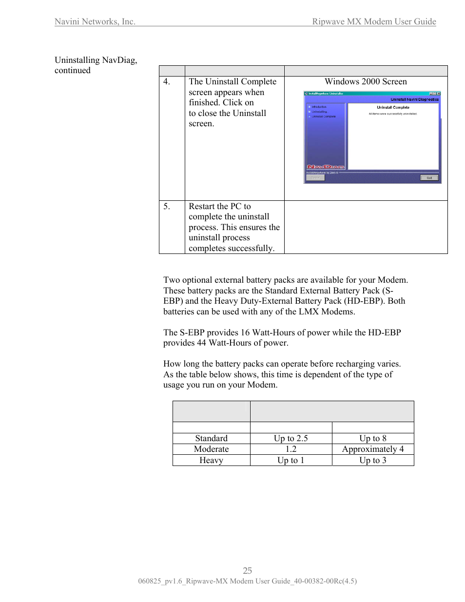 Optional battery packs, Illustration, Ptional battery acks | Navini Networks Ripwave MX User Manual | Page 25 / 42