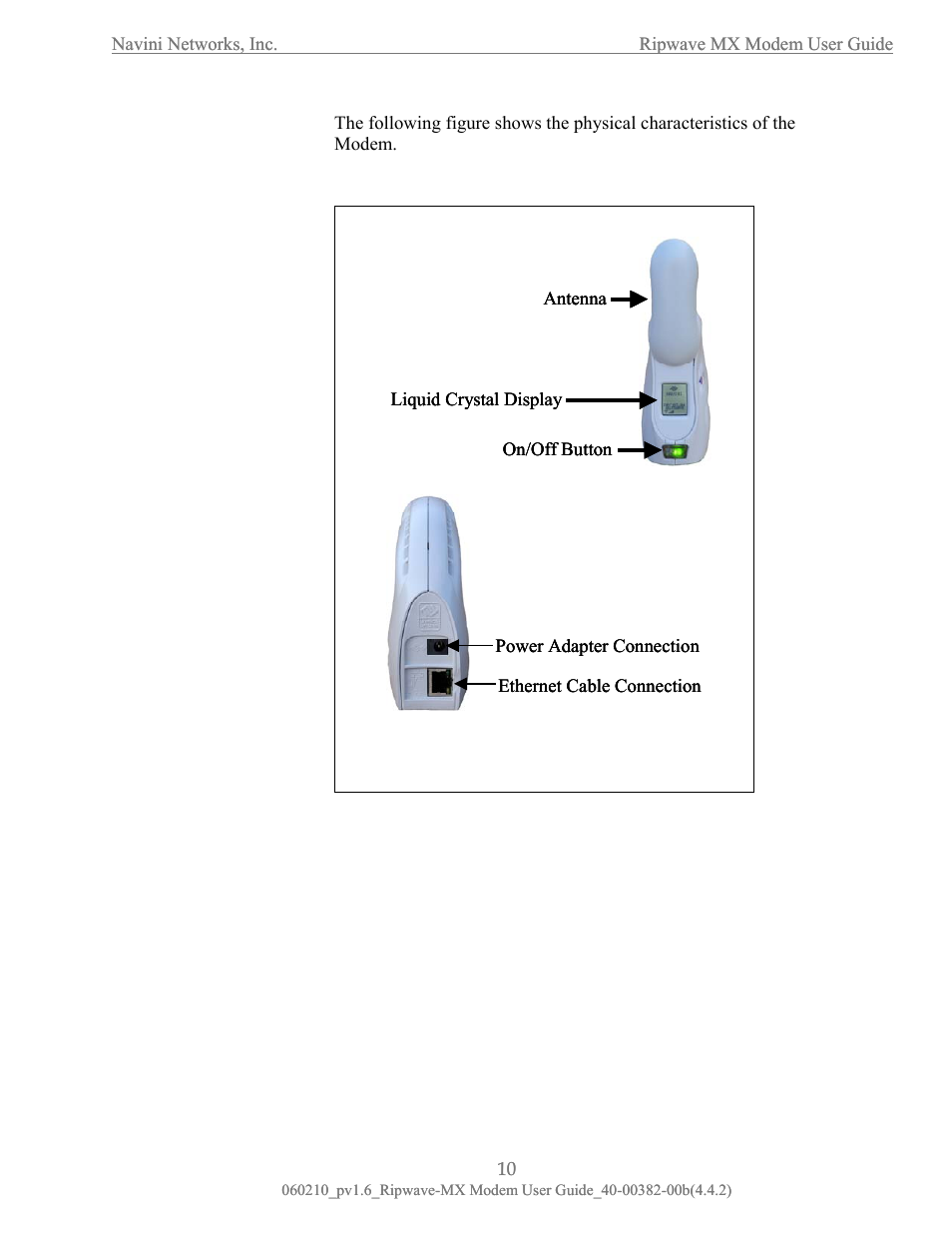Hysical characteristics | Navini Networks Ripwave User Manual | Page 10 / 41