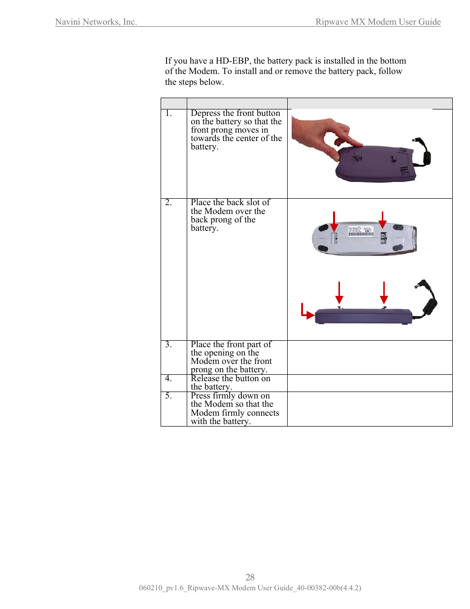 Connecting an disconn d ecting the d-ebp | Navini Networks Ripwave User Manual | Page 28 / 41