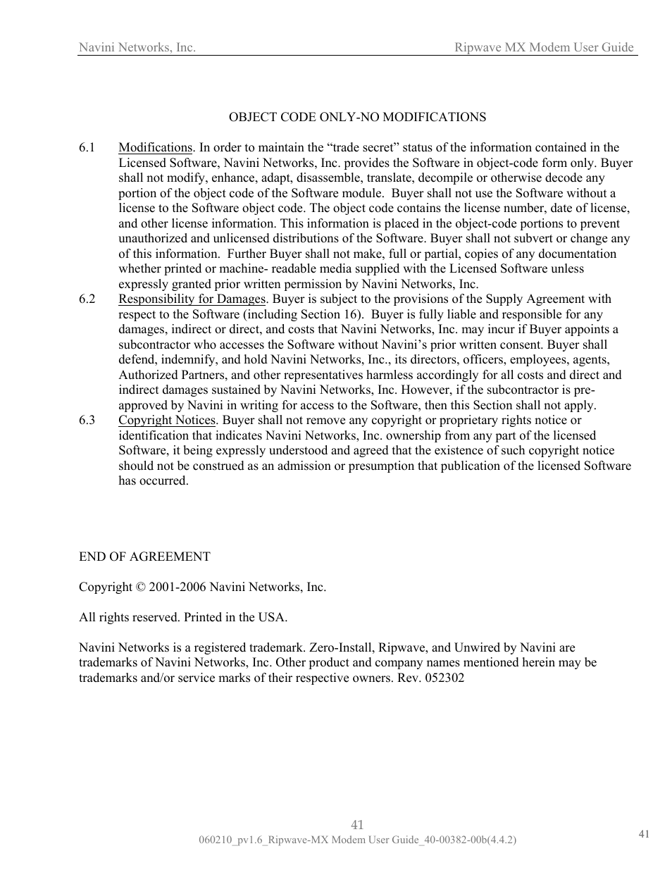 Navini Networks Ripwave User Manual | Page 41 / 41