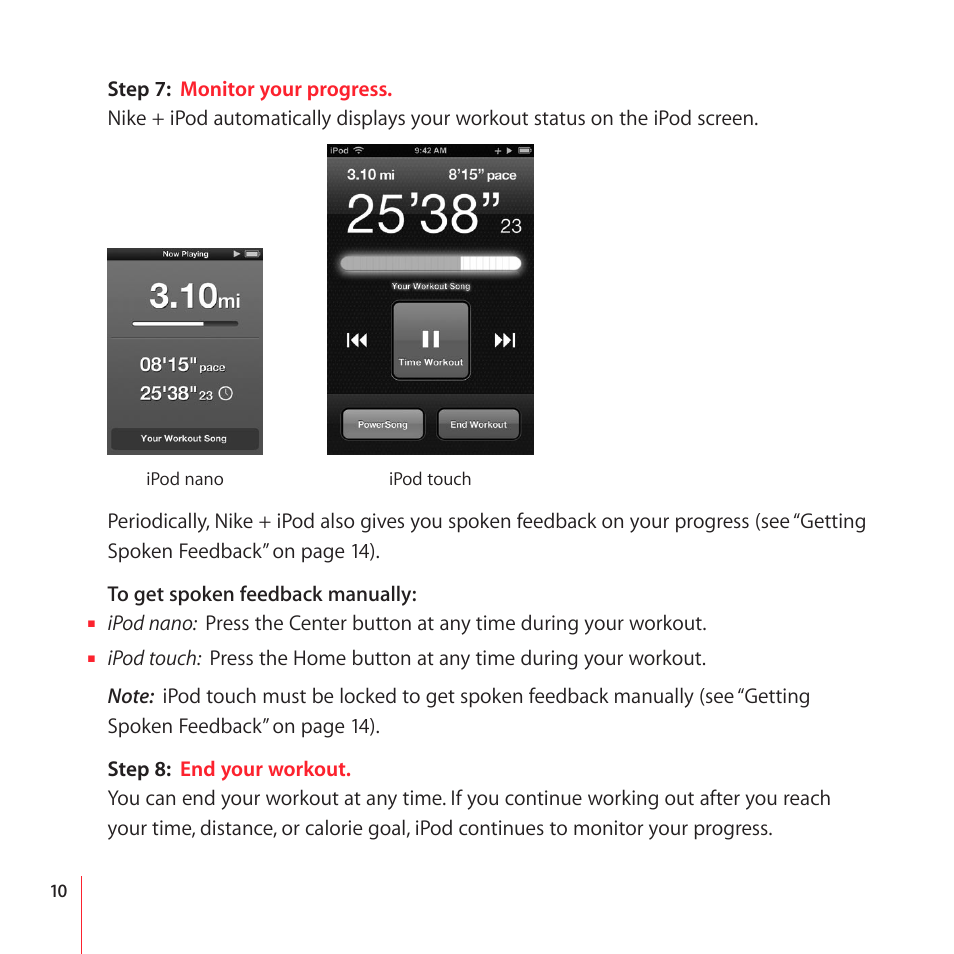 Nike + IPOD User Manual | Page 10 / 28