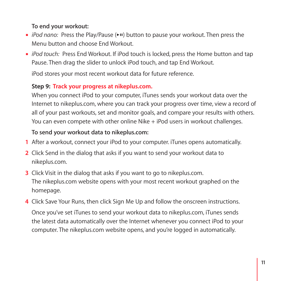 Nike + IPOD User Manual | Page 11 / 28