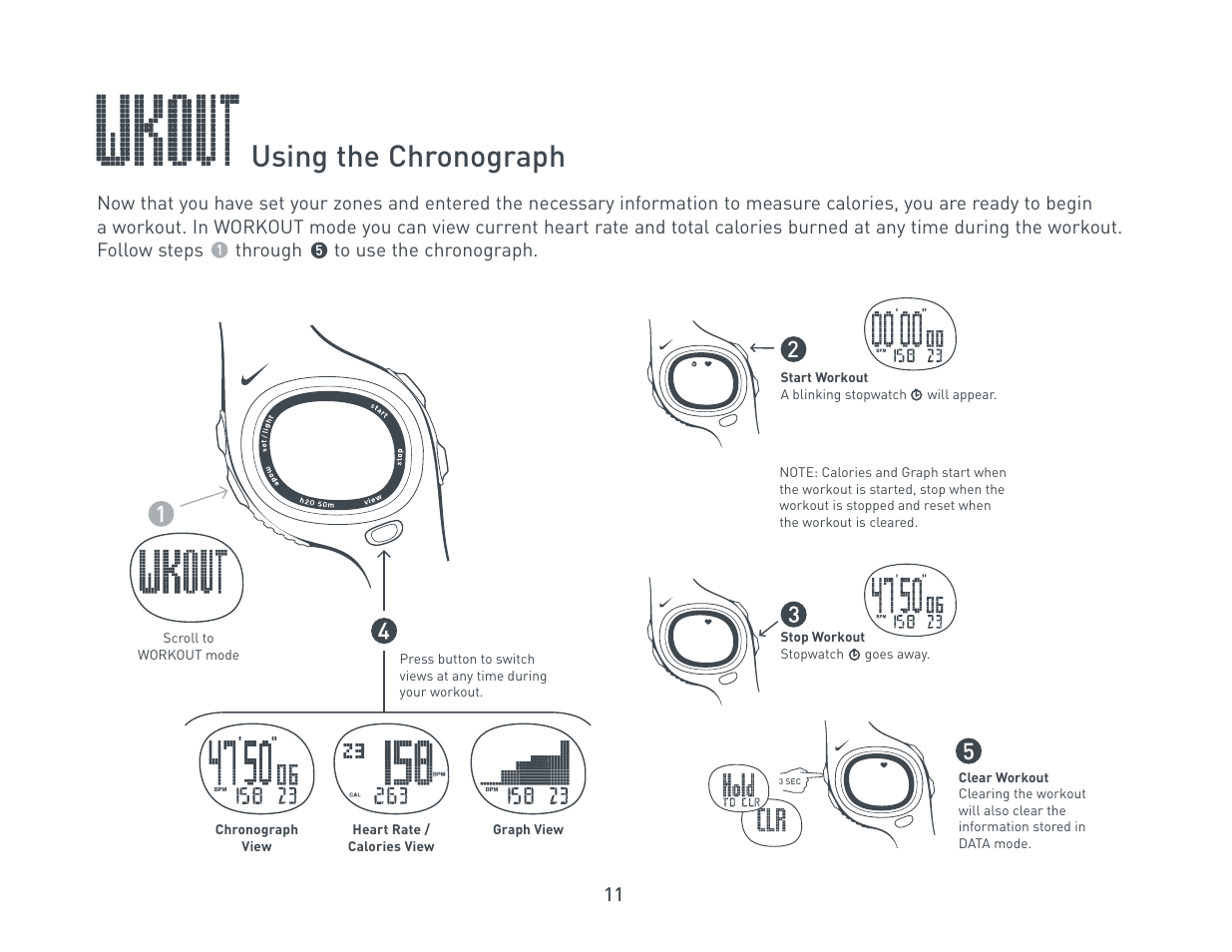 Using the chronograph | Nike C6 User Manual | Page 11 / 14