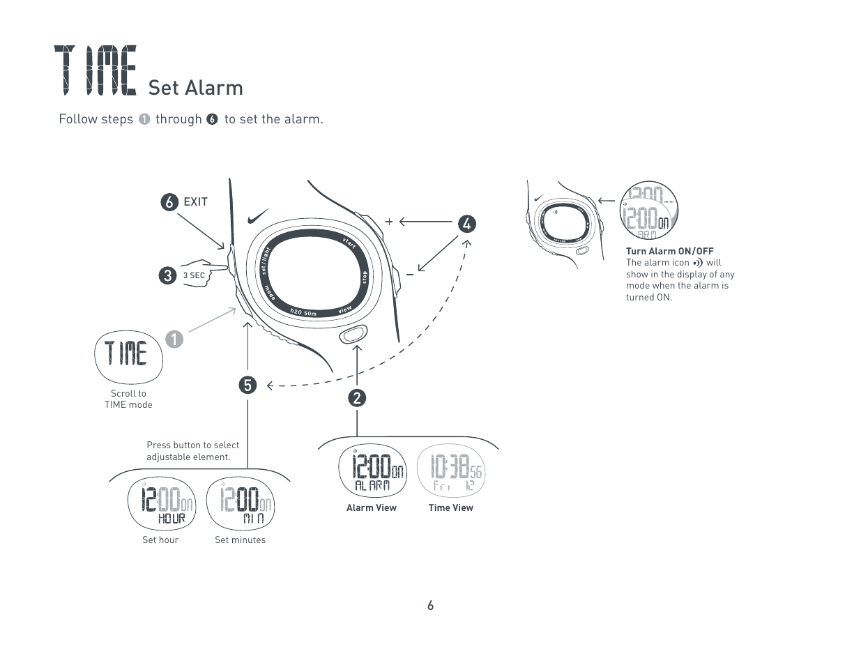 Set alarm | Nike Triax C5 User Manual | Page 6 / 12