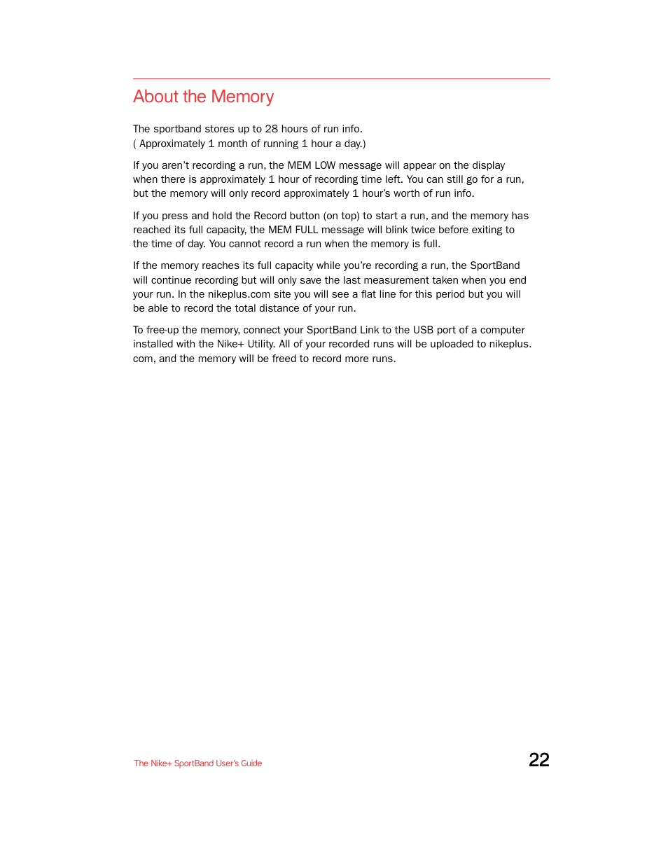 Nike + SPORTBAND User Manual | Page 22 / 32