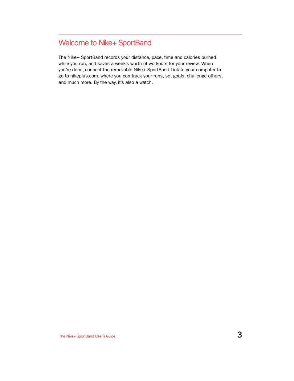 Welcome to nike+ sportband | Nike + SPORTBAND User Manual | Page 3 / 32