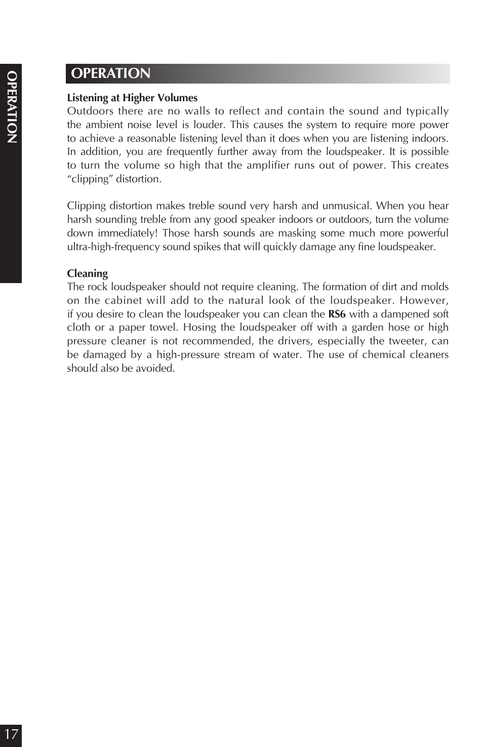 Operation, Opera tion | Niles Audio CORAL RS6 User Manual | Page 18 / 24