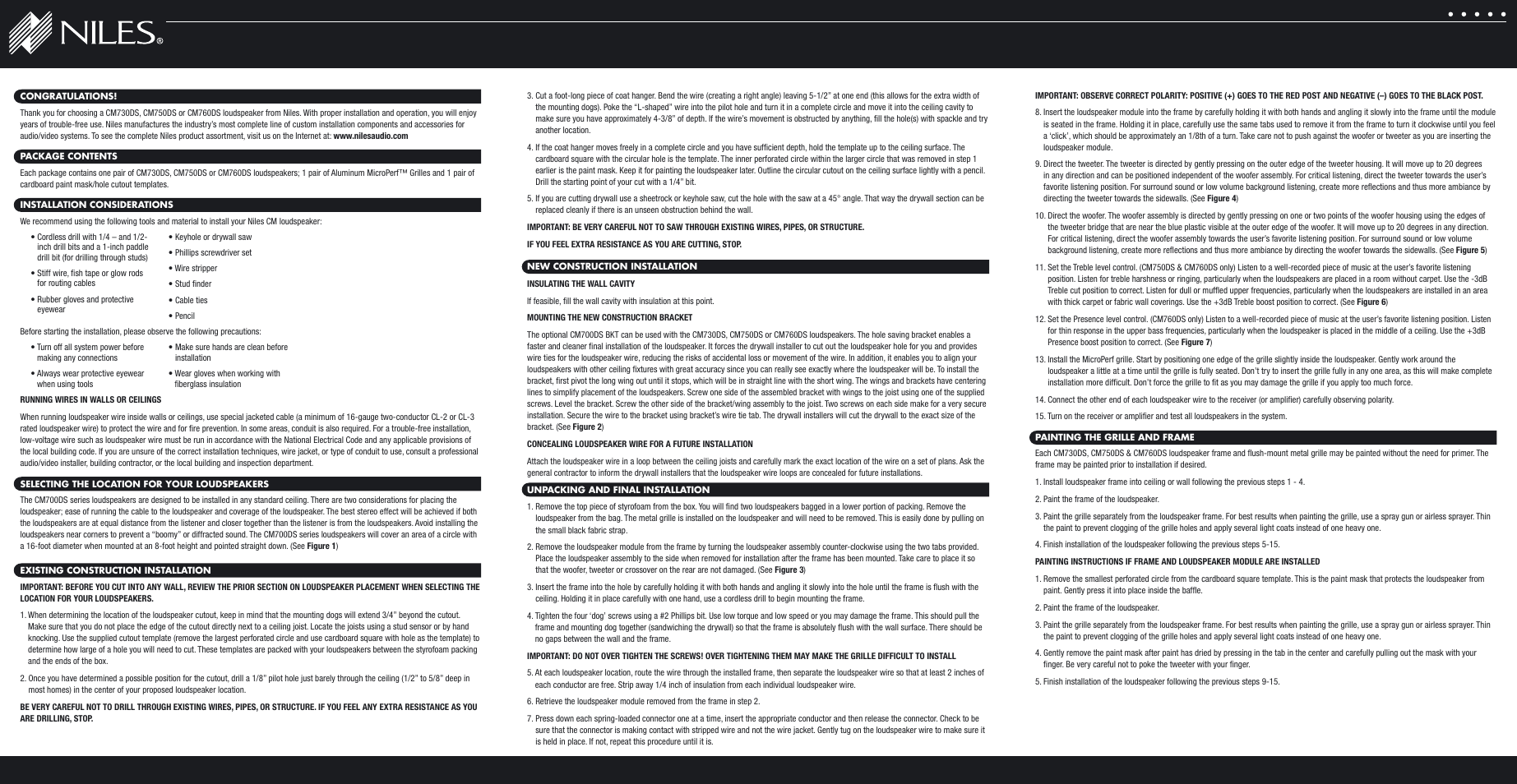 Niles Audio CM760DS User Manual | Page 2 / 2