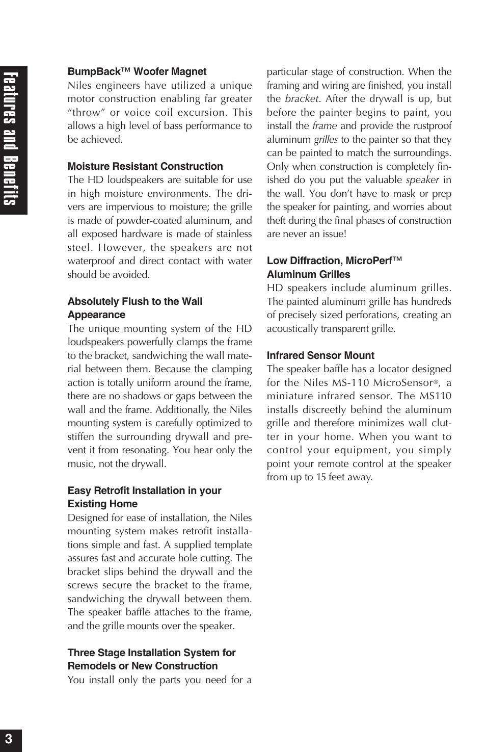 Fea tur es and ben efit s | Niles Audio HD5 User Manual | Page 4 / 28