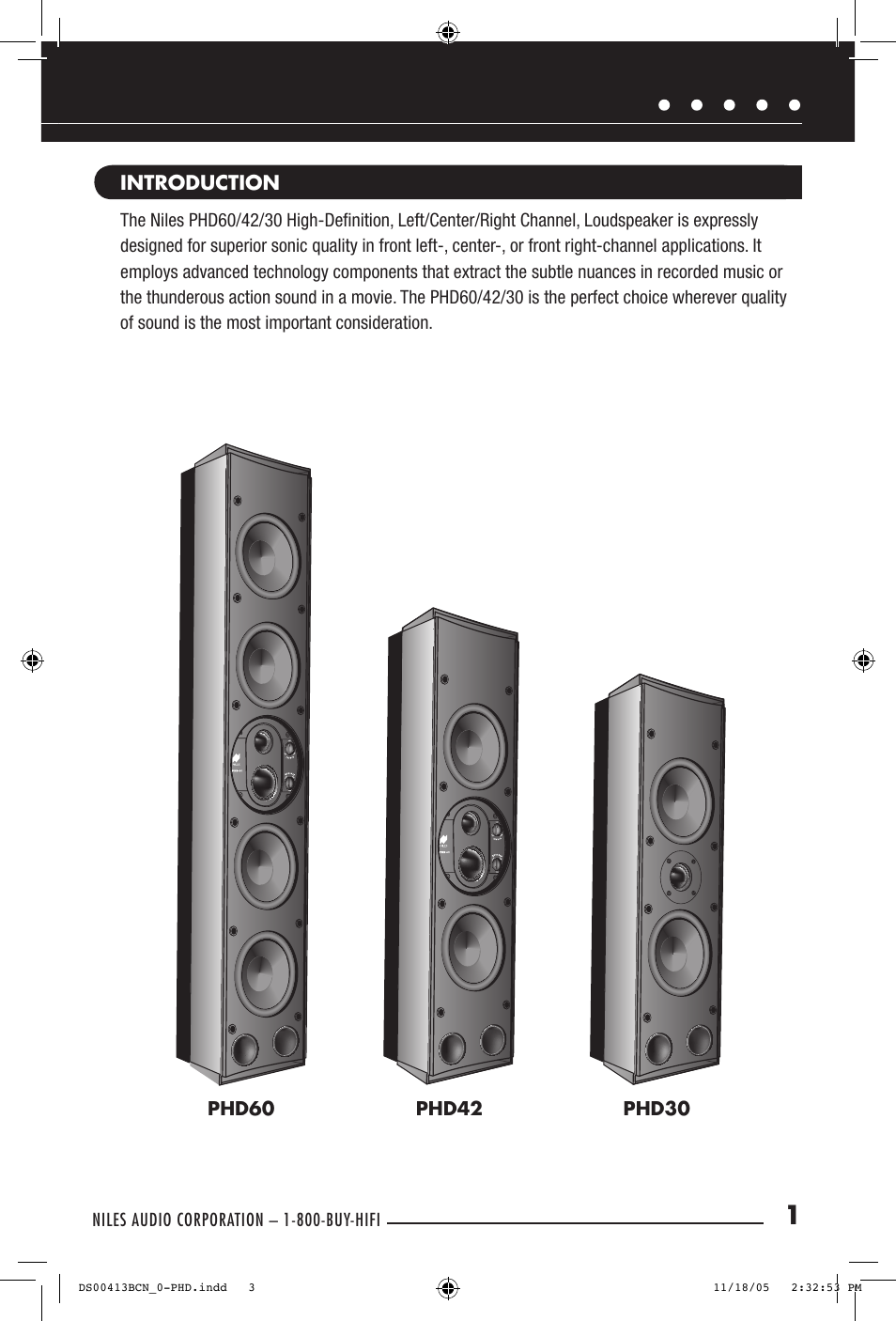 Niles Audio PHD60 User Manual | Page 3 / 20