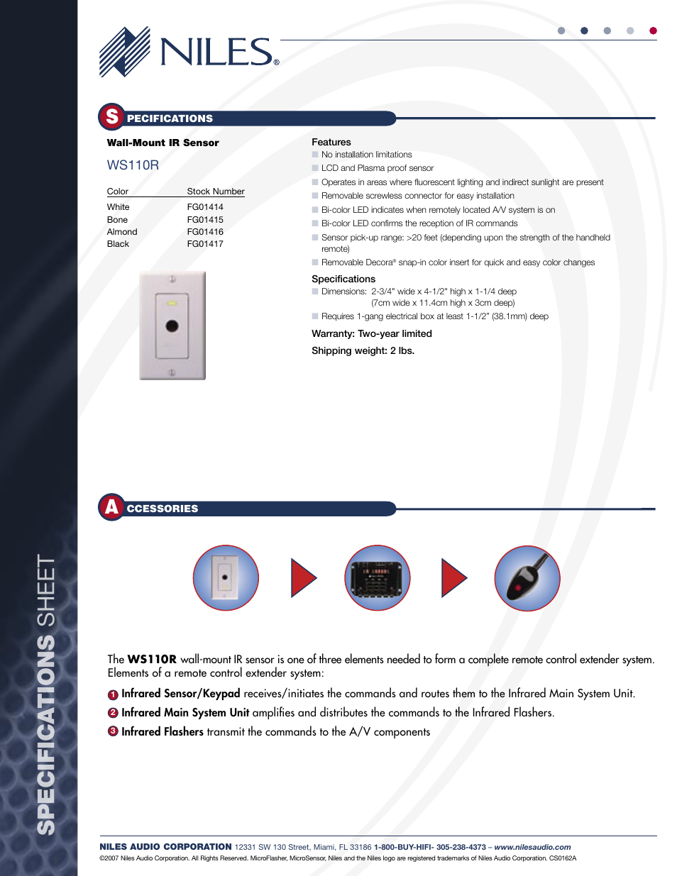 Niles Audio WS110R User Manual | Page 2 / 2