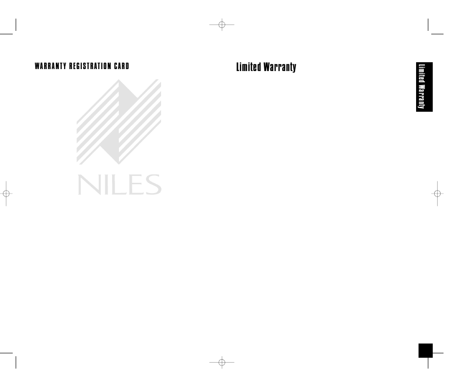 Limited warranty, Warranty registration card, Li m ite d w arr an ty | Niles Audio CM5MP User Manual | Page 12 / 12