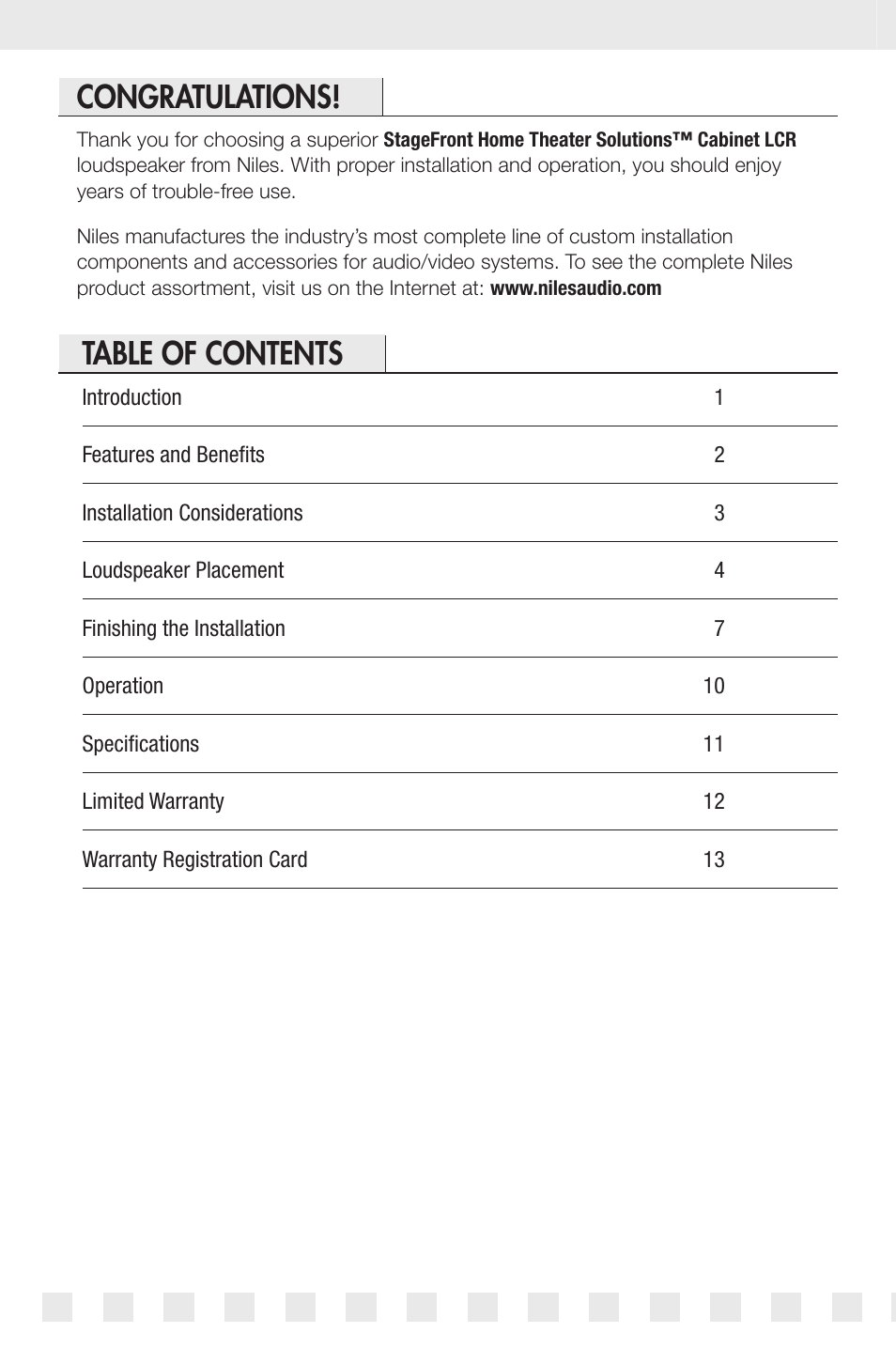 Niles Audio PRO2770LCR User Manual | Page 2 / 16