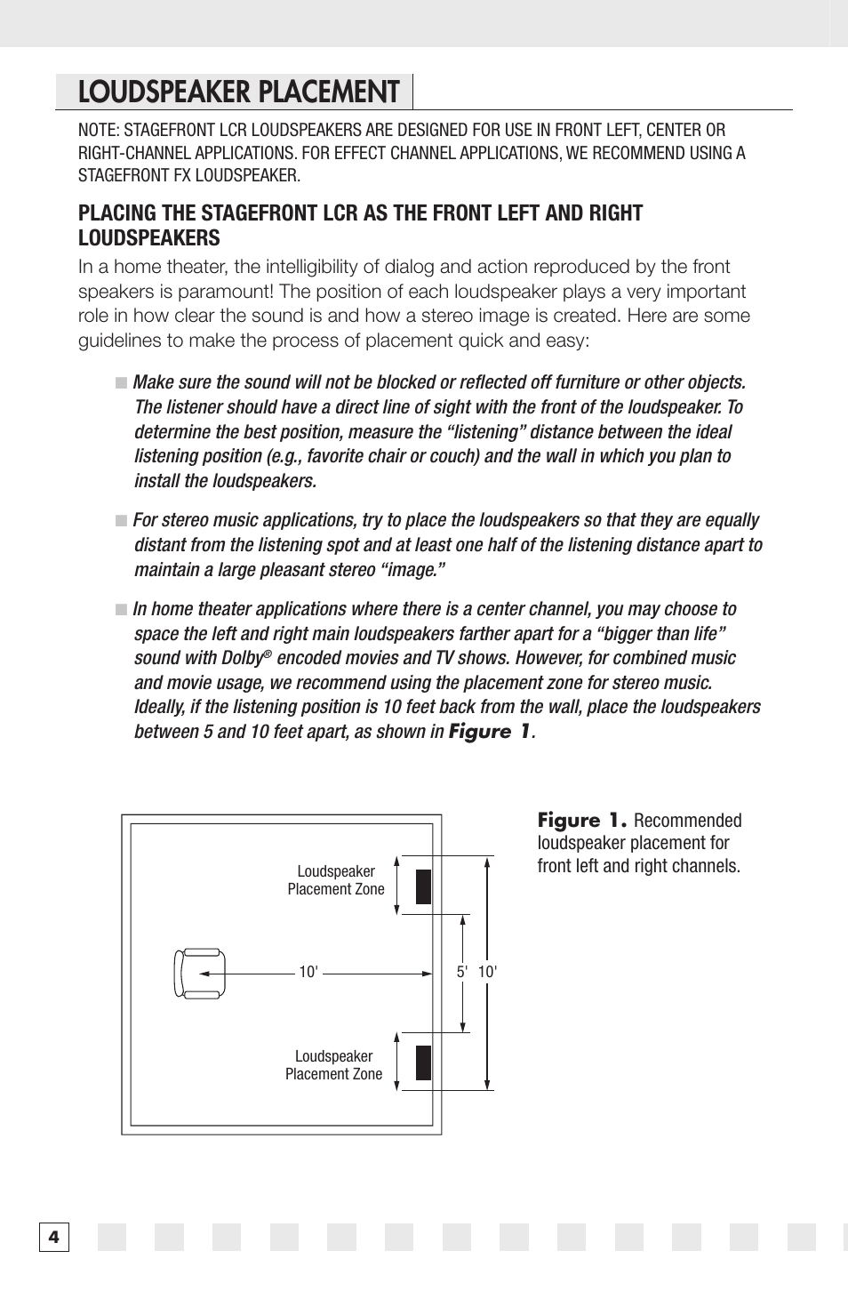 Loudspeaker placement | Niles Audio PRO2770LCR User Manual | Page 6 / 16