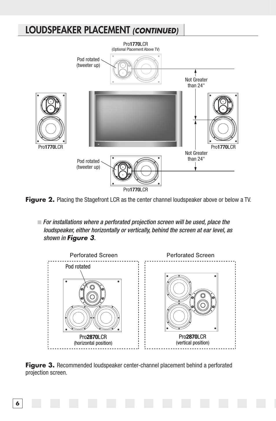 Loudspeaker placement, Continued) | Niles Audio PRO2770LCR User Manual | Page 8 / 16