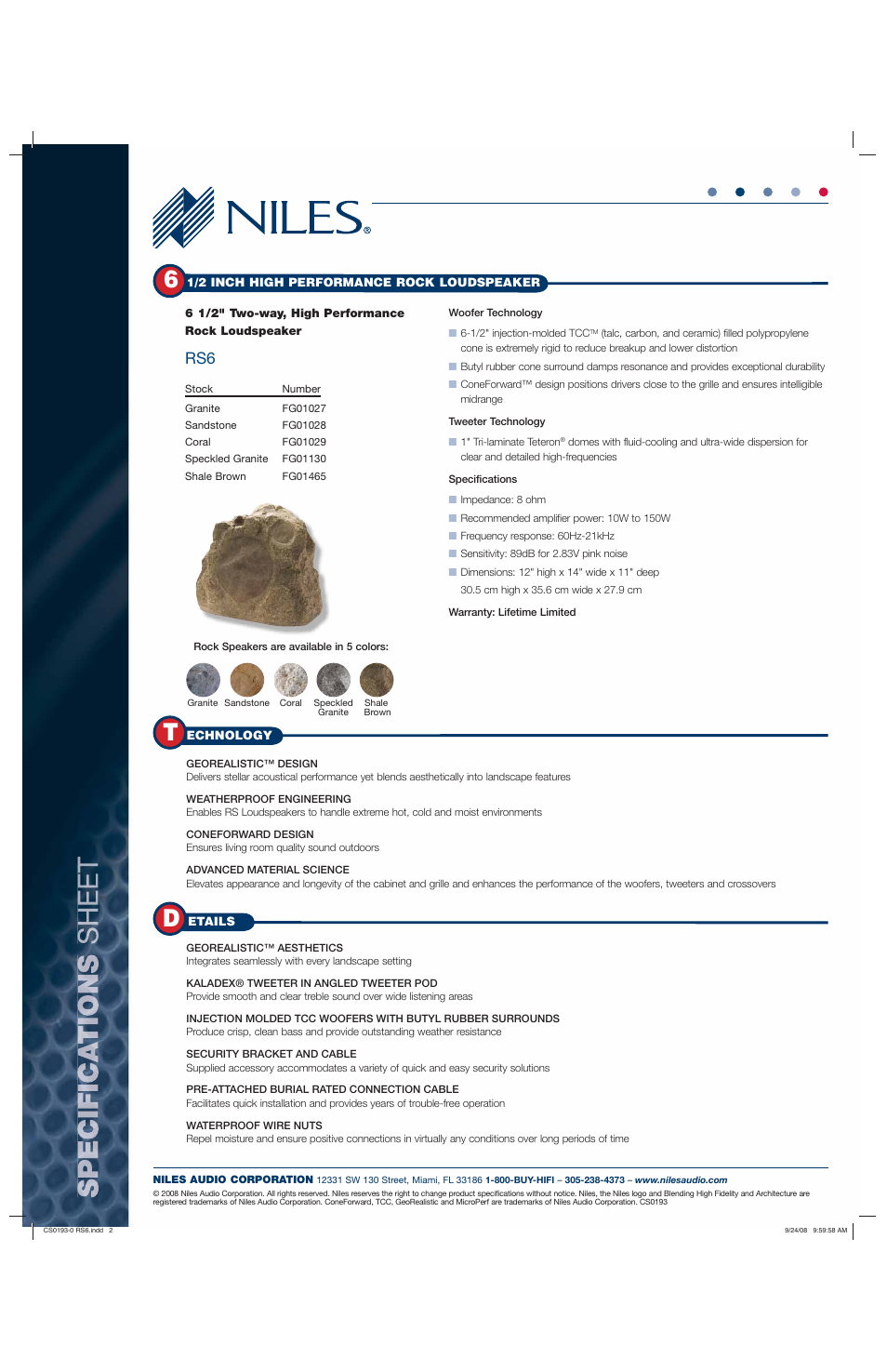 Niles Audio RS6 User Manual | Page 2 / 2