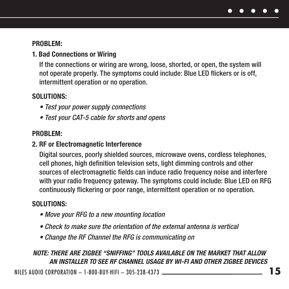 Niles Audio RFG User Manual | Page 17 / 24