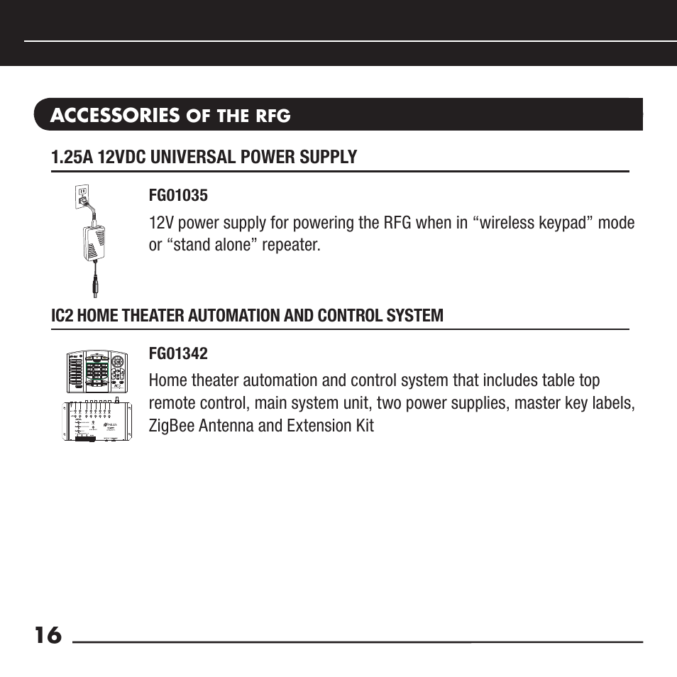 Niles Audio RFG User Manual | Page 18 / 24