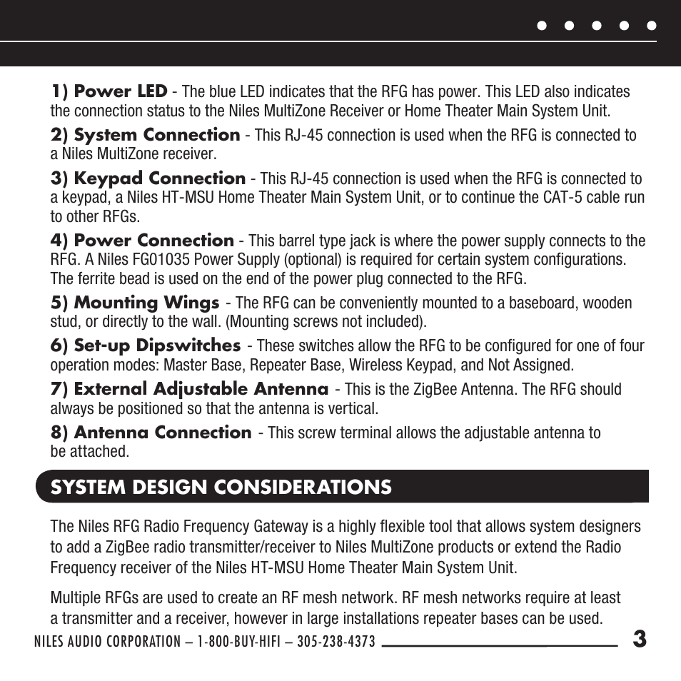 Niles Audio RFG User Manual | Page 5 / 24