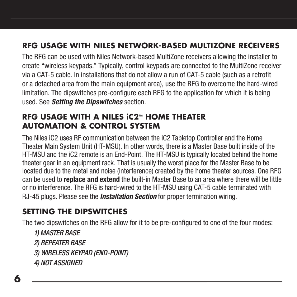 Niles Audio RFG User Manual | Page 8 / 24