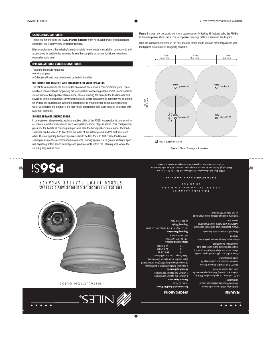 Ps 6 si | Niles Audio PS6SI User Manual | Page 2 / 3
